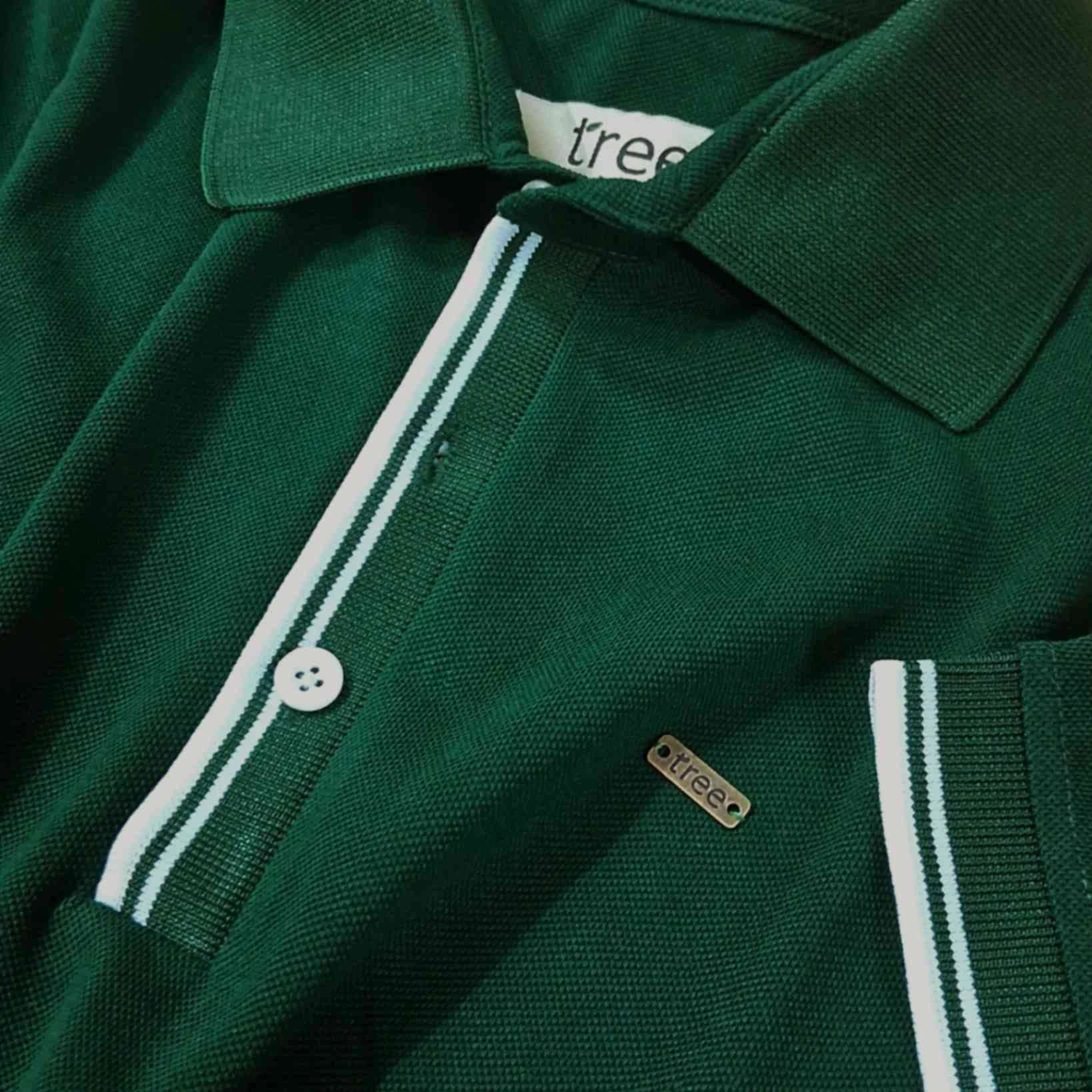 Forest Green Short Sleeve Rib-Placket Polo Shirt