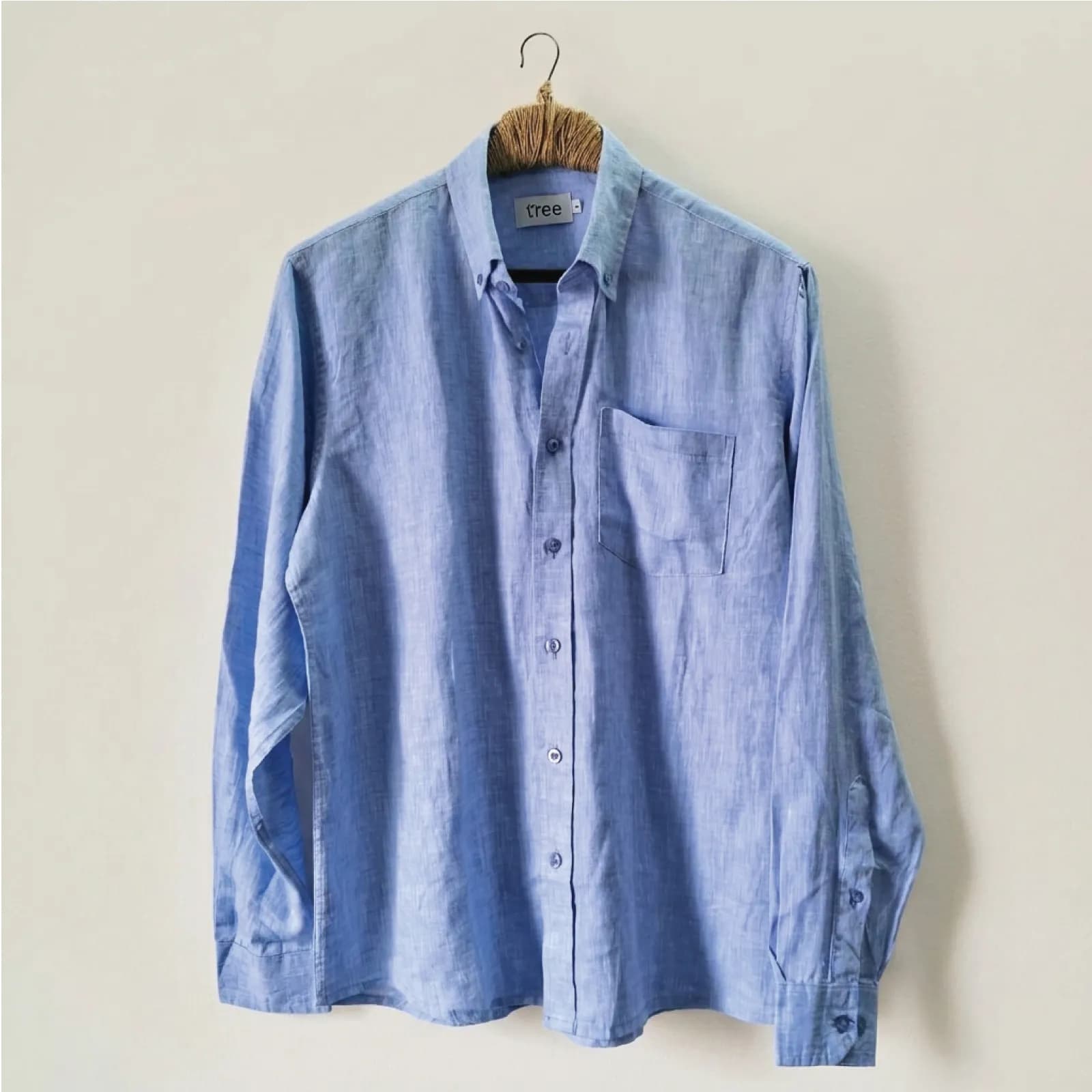 Light Sky Premium Linen Long Sleeve Alpha Shirt